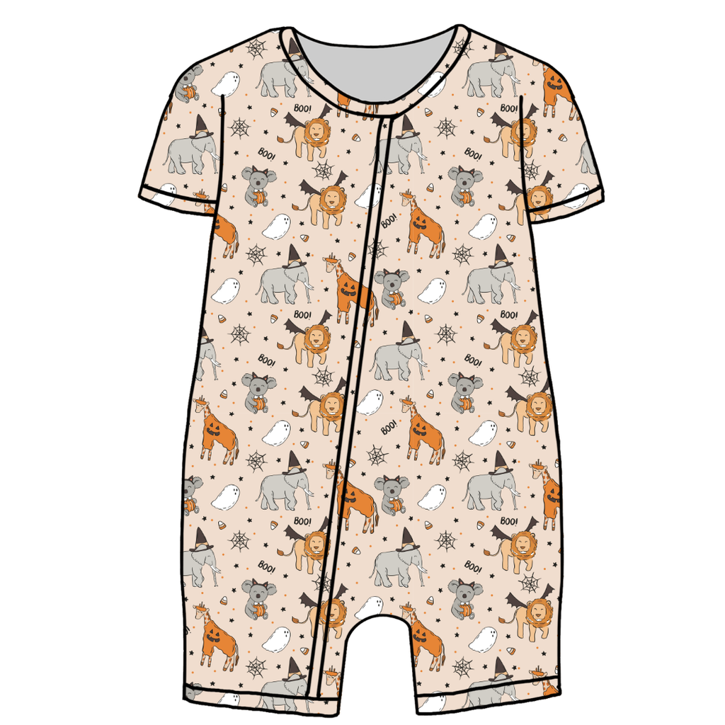 Boo At The Zoo Bliss Short Sleeve Zippy Bamboo - PRE ORDER