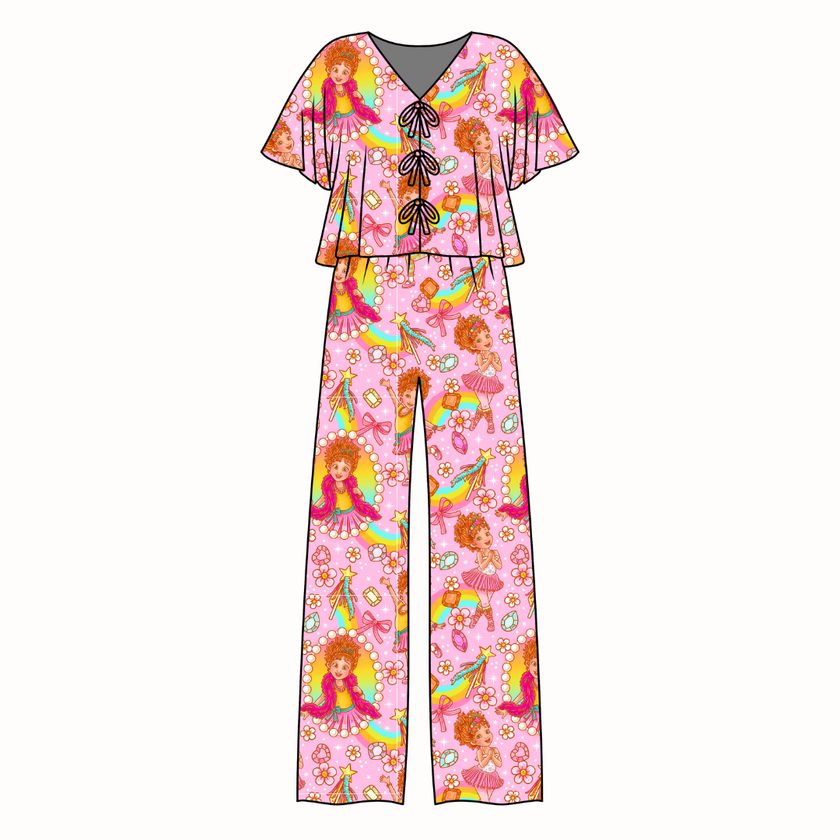 Fancy Schmancy Lollipop Women's Front Tie Set Bamboo - Pre Order