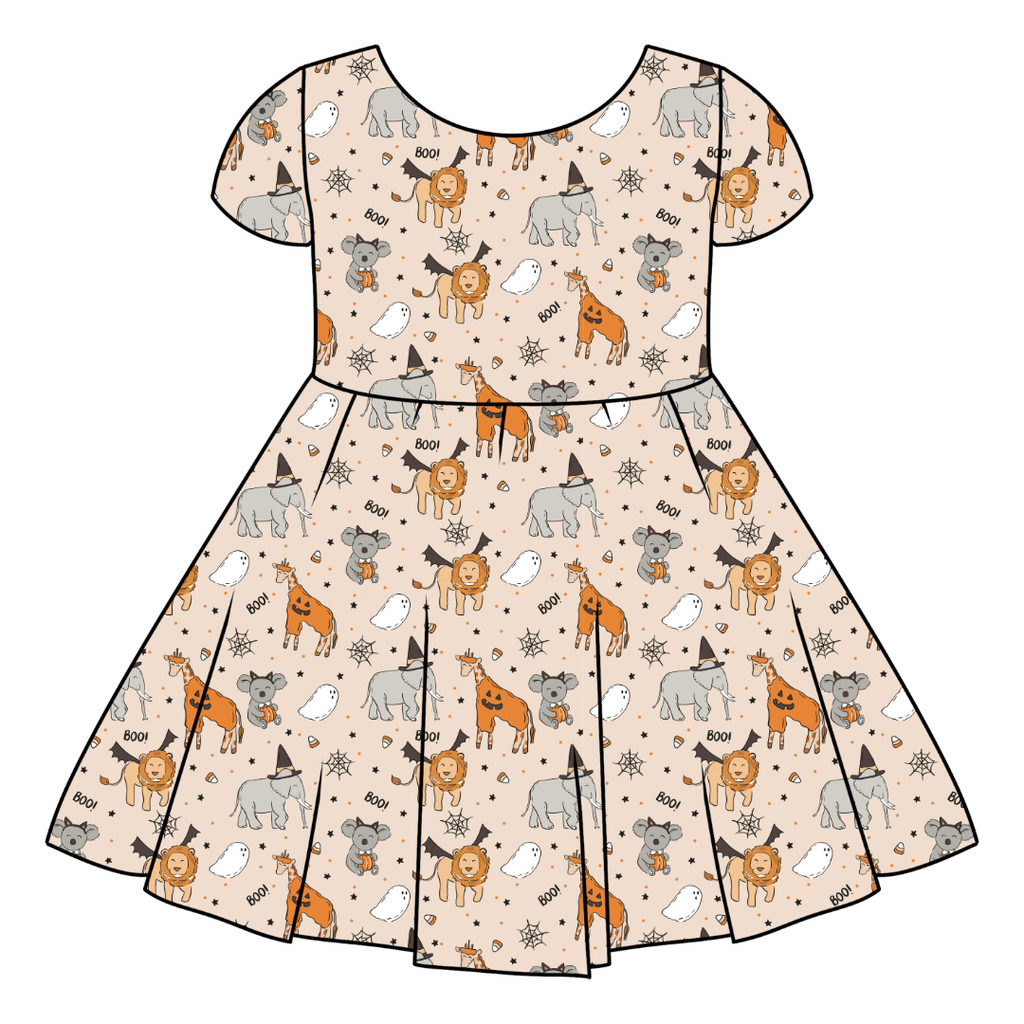 BOO AT THE ZOO - Honey Girl's Twirl Dress Bamboo - PRE ORDER