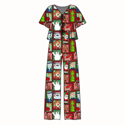 Christmas through the Years Lollipop Women's Front Tie Pants Set - Bamboo - Pre Order - Christmas Special