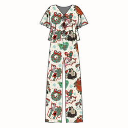 Christmas Sidekicks Lollipop Women's Front Tie Pants Set - Bamboo - Pre Order - Christmas Special