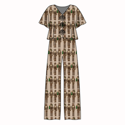 Camo Guard Lollipop Women's Front Tie Pants Set - Bamboo - Pre Order - Christmas Special