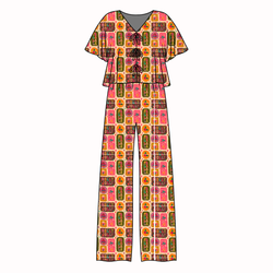 Holly Jolly Holiday Lollipop Women's Front Tie Pants Set - Bamboo - Pre Order - Christmas Special