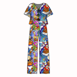 D oh Holy Night Lollipop Women's Front Tie Pants Set - Bamboo - Pre Order - Christmas Special