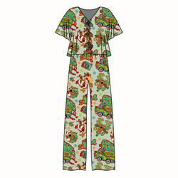 Christmas Mystery Lollipop Women's Front Tie Pants Set - Bamboo - Pre Order - Christmas Special