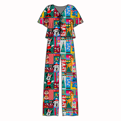 Jolly Patchwork Lollipop Women's Front Tie Pants Set - Bamboo - Pre Order - Christmas Special
