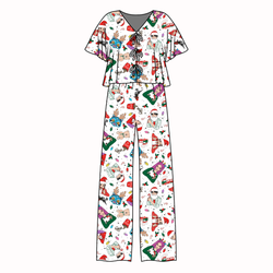 Holiday Harmony Lollipop Women's Front Tie Pants Set - Bamboo - Pre Order - Christmas Special
