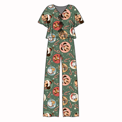 Main St Magic Lollipop Women's Front Tie Pants Set - Bamboo - Pre Order - Christmas Special