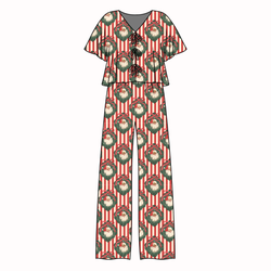 Candy Cane Lane Lollipop Women's Front Tie Pants Set - Bamboo - Pre Order - Christmas Special