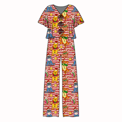Hunny Acre Cookies Lollipop Women's Front Tie Pants Set - Bamboo - Pre Order - Christmas Special