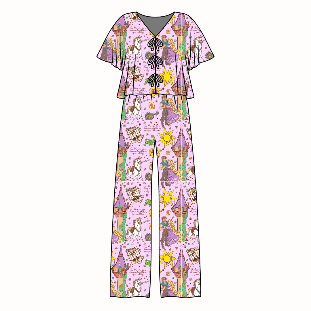 Floating Lights Lollipop Women's Front Tie Set Bamboo - Pre Order