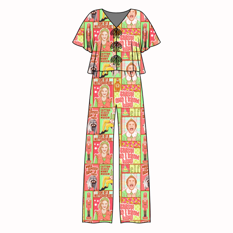 Someone Needs a Hug Lollipop Women's Front Tie Pants Set - Bamboo - Pre Order - Christmas Special