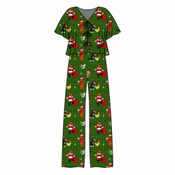Cozy Cabin Christmas Lollipop Women's Front Tie Pants Set - Bamboo - Pre Order - Christmas Special