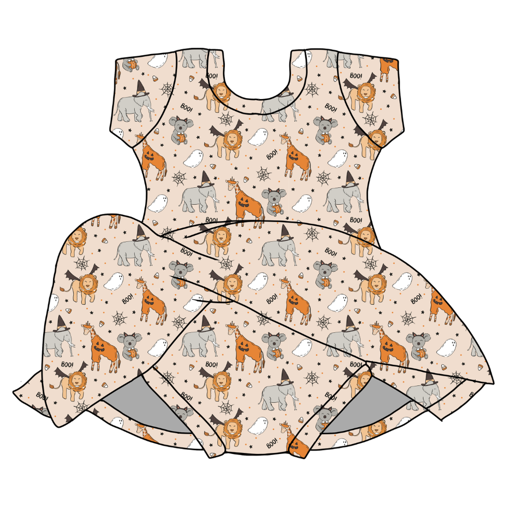 Boo At The Zoo Charming Short Sleeve Skirted Leotard - PRE ORDER