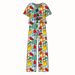 Gotta Catch Christmas Lollipop Women's Front Tie Pants Set - Bamboo - Pre Order - Christmas Special