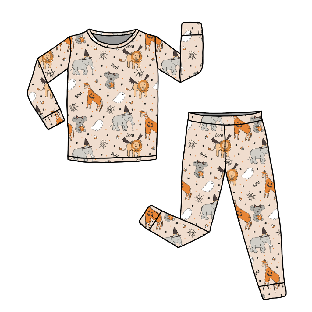 Boo At The Zoo Slumber Bamboo Long Sleeve Pants Set - PRE ORDER
