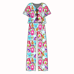 Holiday Pop Lollipop Women's Front Tie Pants Set - Bamboo - Pre Order - Christmas Special