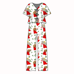 Under the Tree Lollipop Women's Front Tie Pants Set - Bamboo - Pre Order - Christmas Special