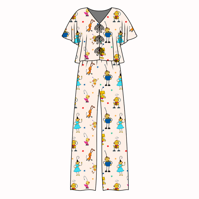 Playtime Pals Lollipop Women's Front Tie Set Bamboo - Pre Order
