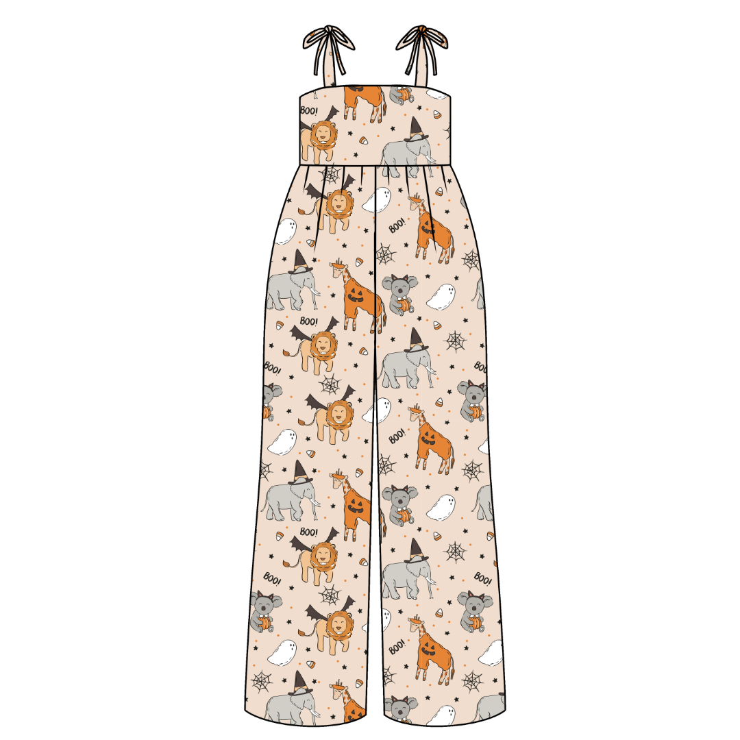 Boo At The Zoo Rene Adult Shoulder Tie Jumpsuit Bamboo - Pre Order