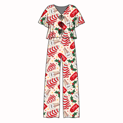 Tree Cakes Lollipop Women's Front Tie Pants Set - Bamboo - Pre Order - Christmas Special