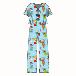 Holiday Parade Lollipop Women's Front Tie Pants Set - Bamboo - Pre Order - Christmas Special