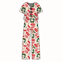 World's Best Elf Lollipop Women's Front Tie Pants Set - Bamboo - Pre Order - Christmas Special