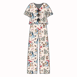 Heeler Holiday Lollipop Women's Front Tie Pants Set - Bamboo - Pre Order - Christmas Special