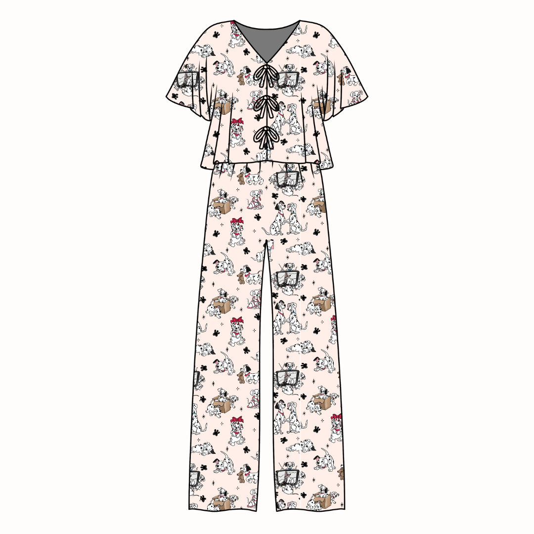 Spots & Daydreams Lollipop Women's Front Tie Set Bamboo - Pre Order