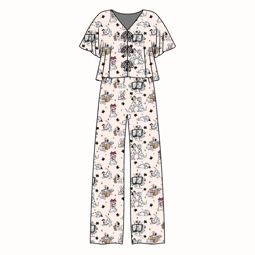 Spots & Daydreams Lollipop Women's Front Tie Set Bamboo - Pre Order
