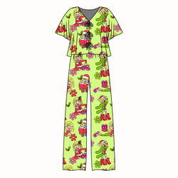 Merry Girl Era Lollipop Women's Front Tie Pants Set - Bamboo - Pre Order - Christmas Special