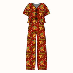 Turbo Lollipop Women's Front Tie Pants Set - Bamboo - Pre Order - Christmas Special