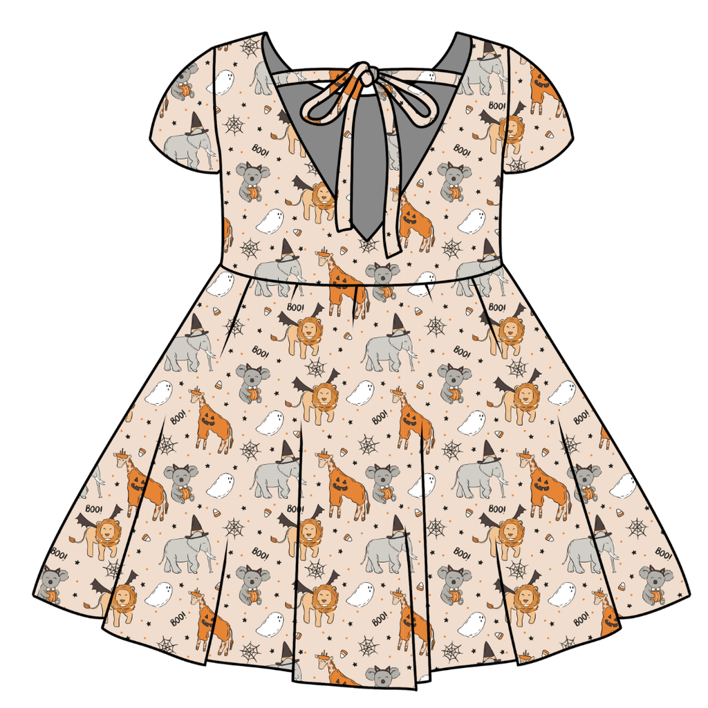 BOO AT THE ZOO - Honey Girl's Twirl Dress Bamboo - PRE ORDER