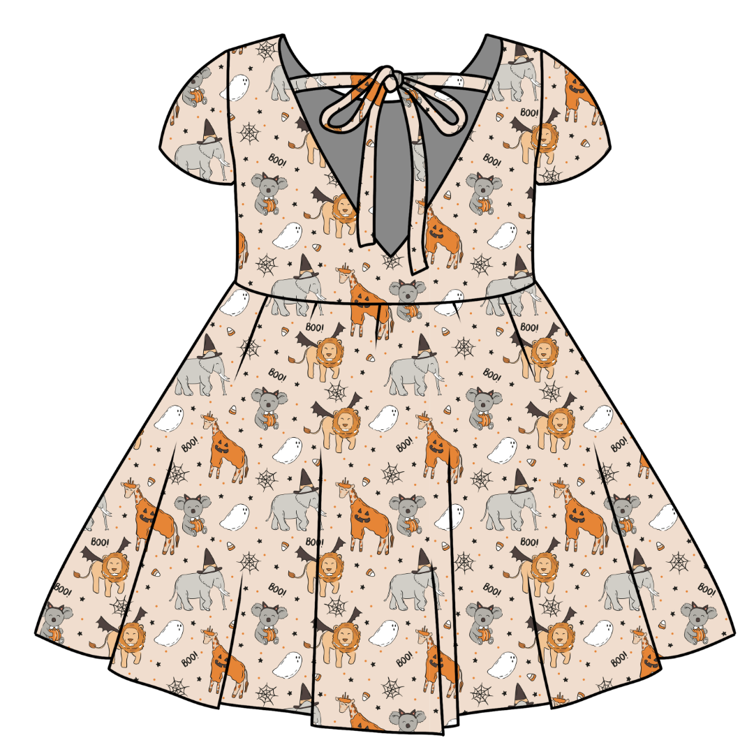 BOO AT THE ZOO - Honey Girl's Twirl Dress Bamboo - PRE ORDER