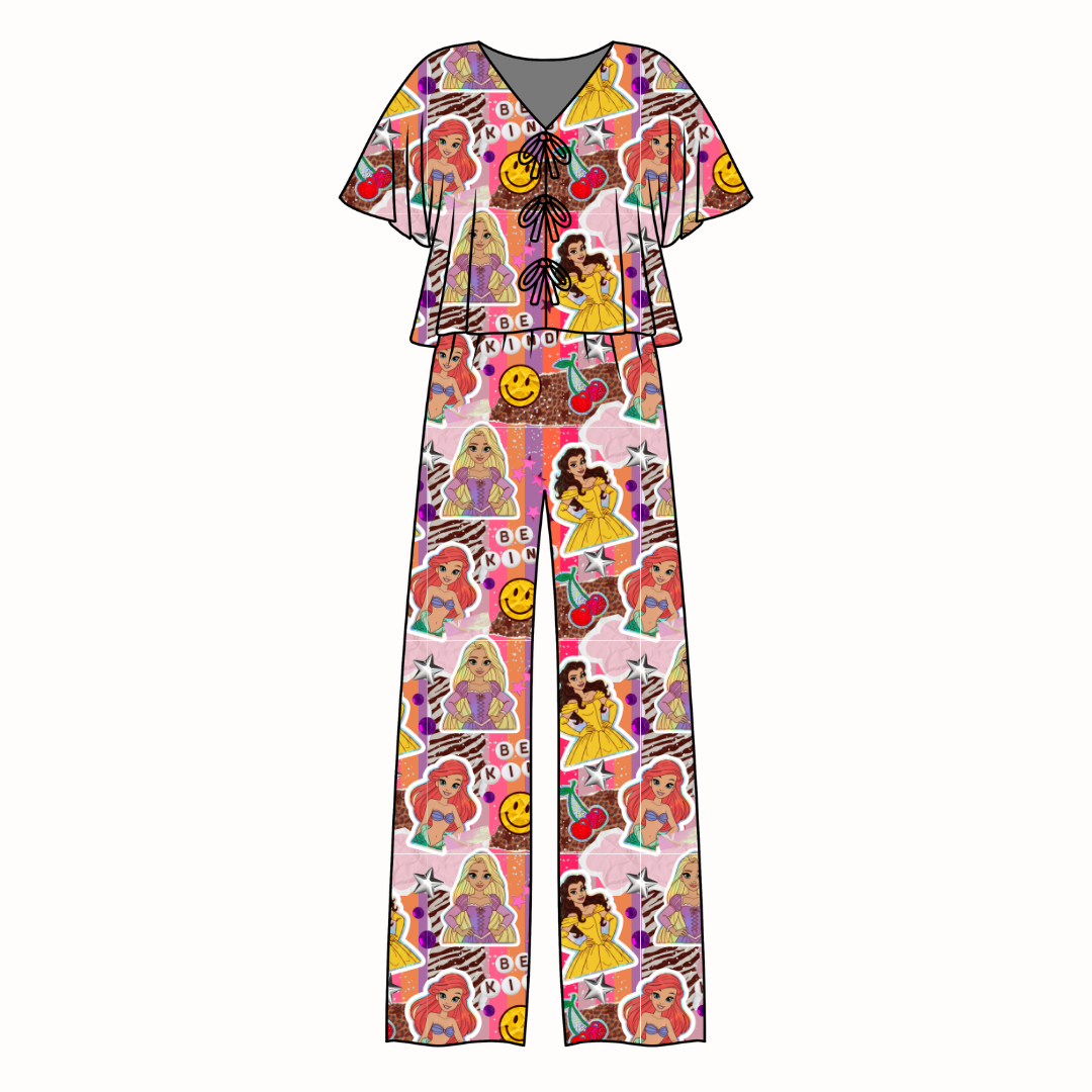 Royal Daydreams Lollipop Women's Front Tie Set Bamboo - Pre Order