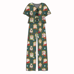 Holiday Box Office Lollipop Women's Front Tie Pants Set - Bamboo - Pre Order - Christmas Special