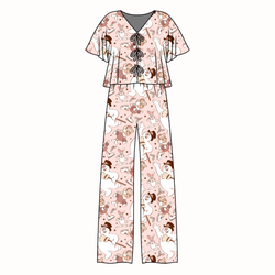 Jolly Snowman - Pink Lollipop Women's Front Tie Pants Set - Bamboo - Pre Order - Christmas Special
