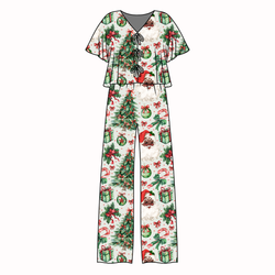 Evergreen Dreams Lollipop Women's Front Tie Pants Set - Bamboo - Pre Order - Christmas Special