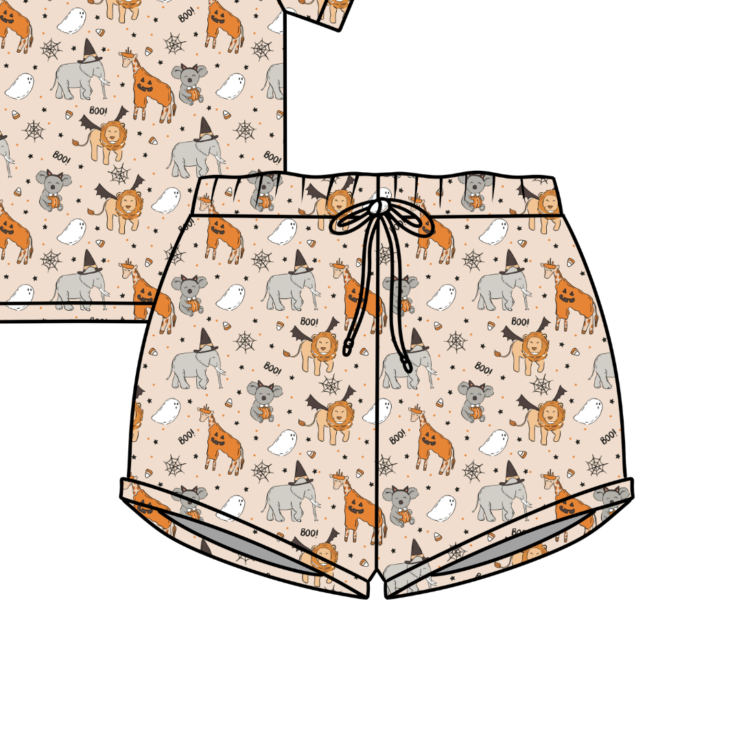 Boo At The Zoo Jazzy Adult Pajama Bamboo Shorts - Pre Order