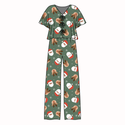 Sleigh Bell Dreams Lollipop Women's Front Tie Pants Set - Bamboo - Pre Order - Christmas Special