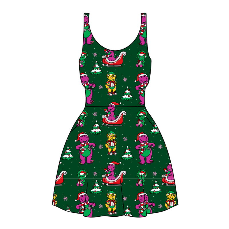 Dino Days of Christmas Reviere Women's Dress - Knit - Pre Order - Christmas Special