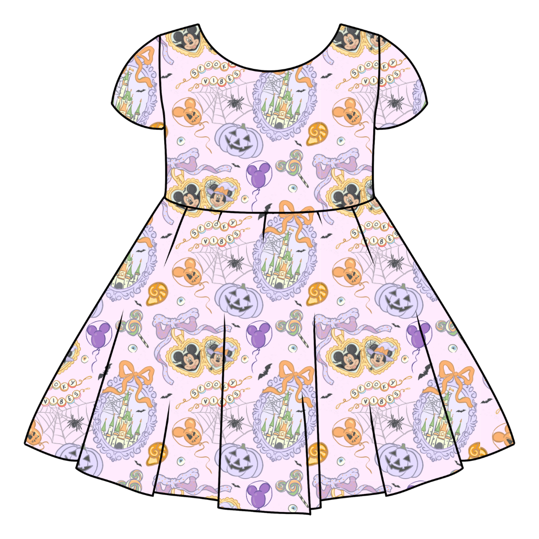 TOO CUTE TOO SPOOK - Honey Girl's Twirl Dress Bamboo - PRE ORDER