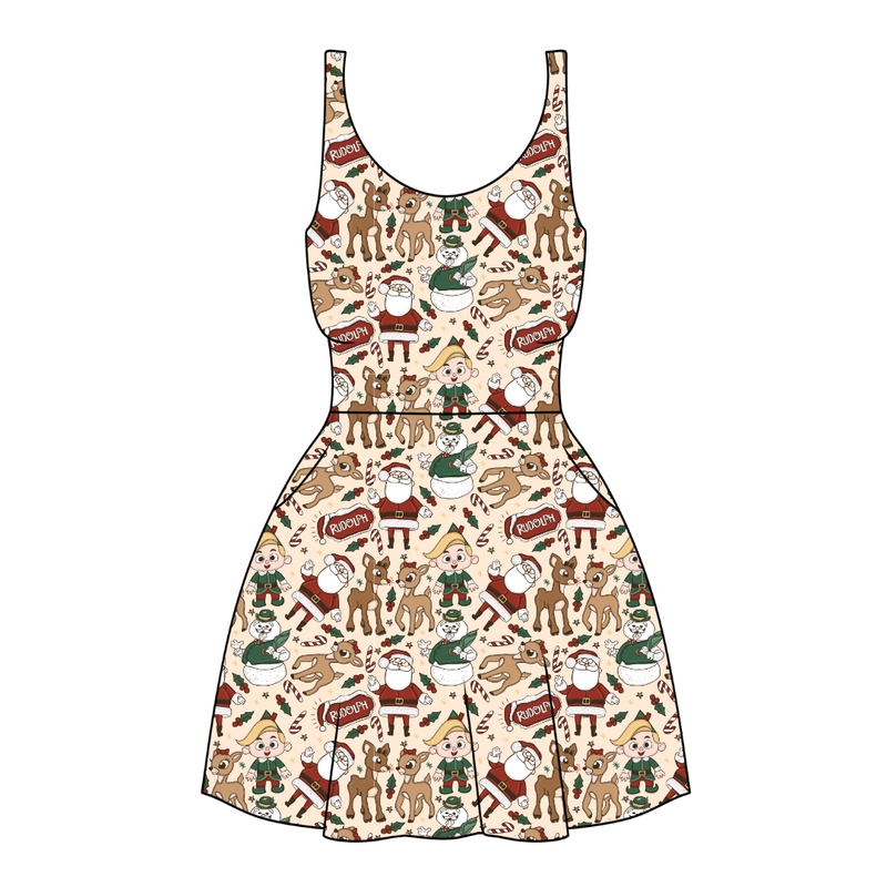 Red Nose Reviere Women's Dress - Knit - Pre Order - Christmas Special