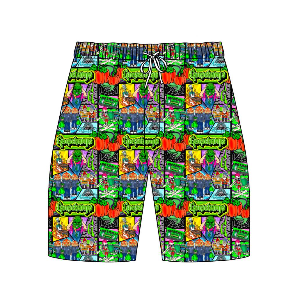 Bedtime Spooks Chill Extended Length Adult Pajama Bamboo Shorts - Pre Order