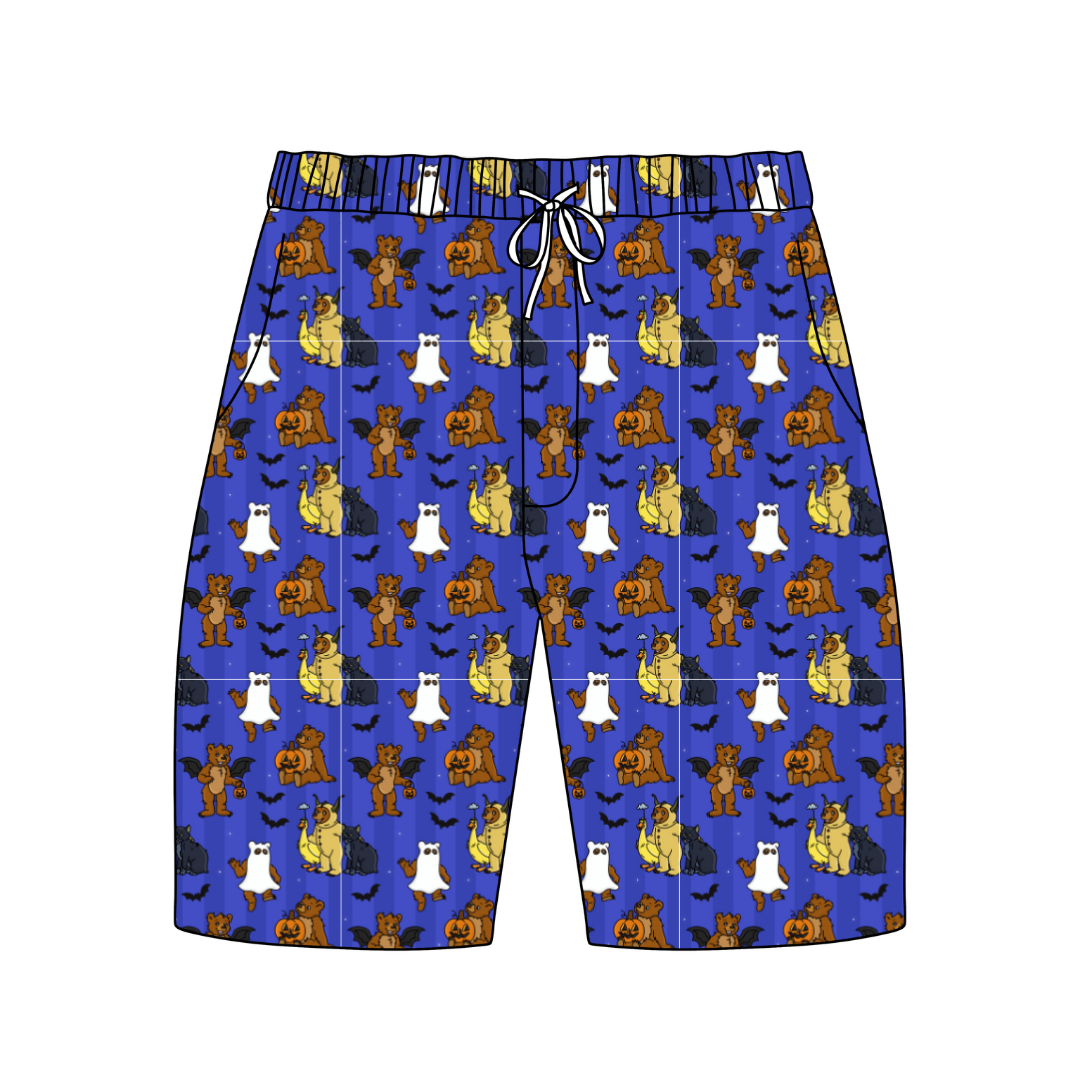 Goblin Night Chill Extended Length Adult Pajama Bamboo Shorts - Pre Order