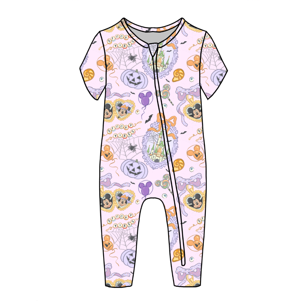 Too Cute Too Spook Dandelion Short Sleeve Sleeper Bamboo - PRE ORDER