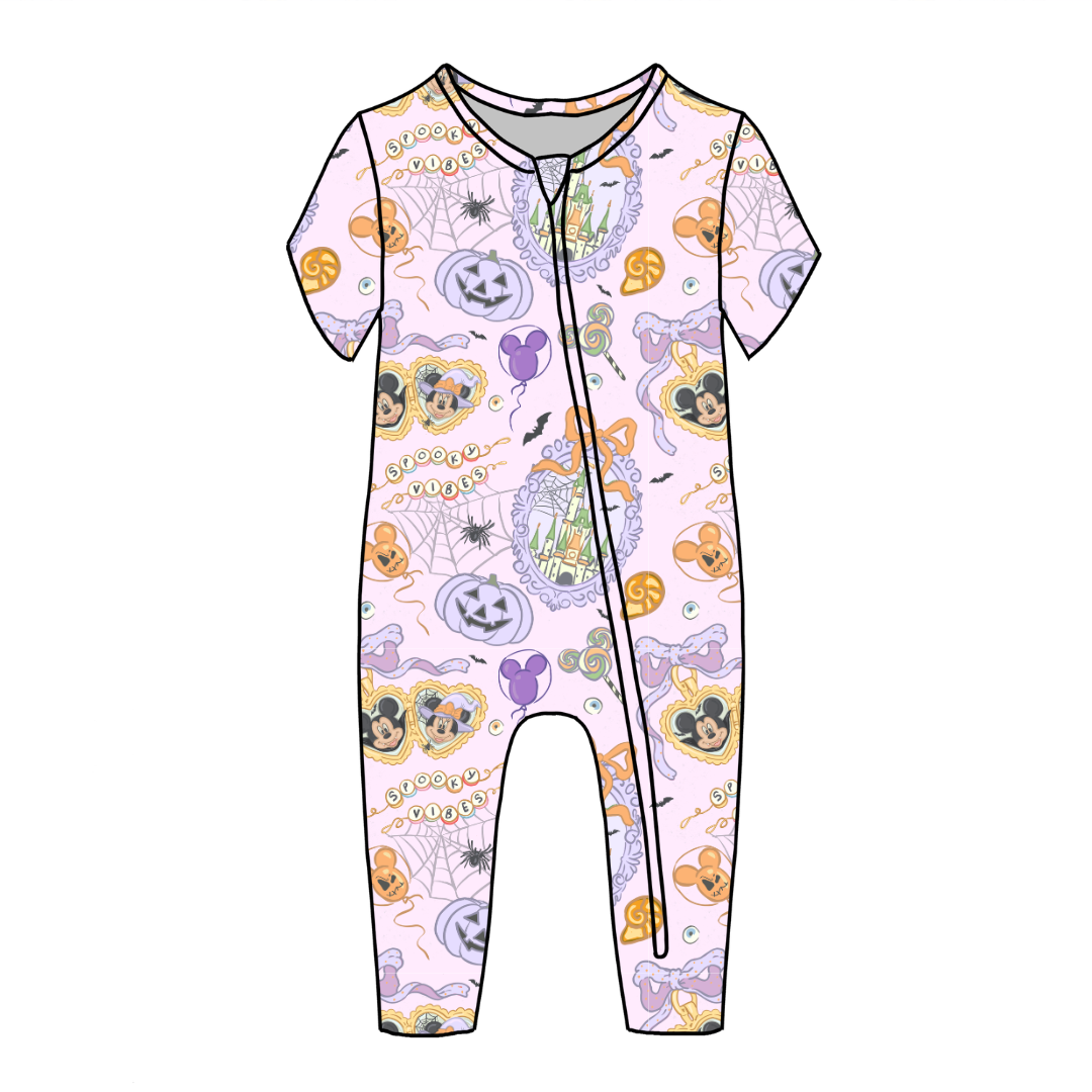 Too Cute Too Spook Dandelion Short Sleeve Sleeper Bamboo - PRE ORDER