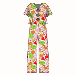 Heart of Whoo Ville Lollipop Women's Front Tie Pants Set - Bamboo - Pre Order - Christmas Special
