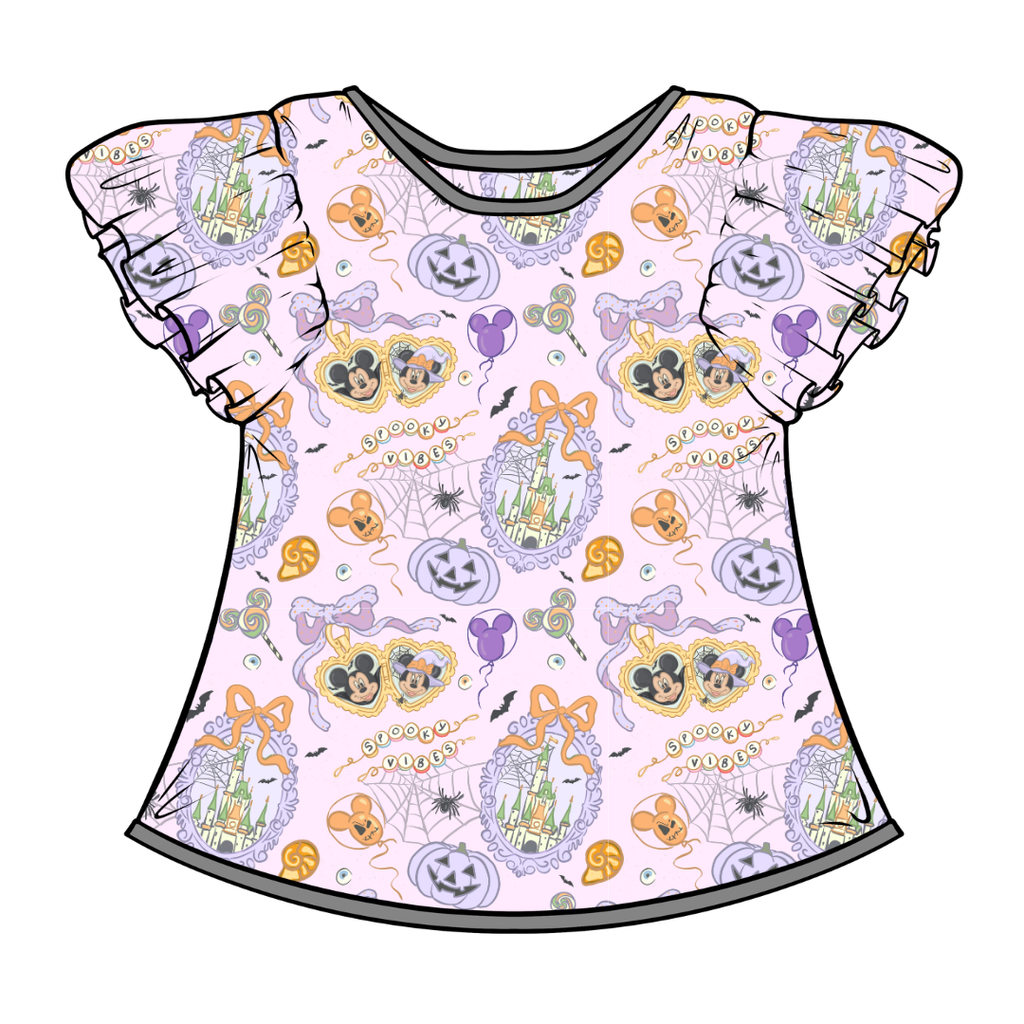 Too Cute Too Spook Moon Short Sleeve Flutter Bamboo Shirt - PRE ORDER