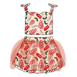 Tree Cakes Glimmer Tulle Skirt Set - Knit - Pre Order - Christmas Special